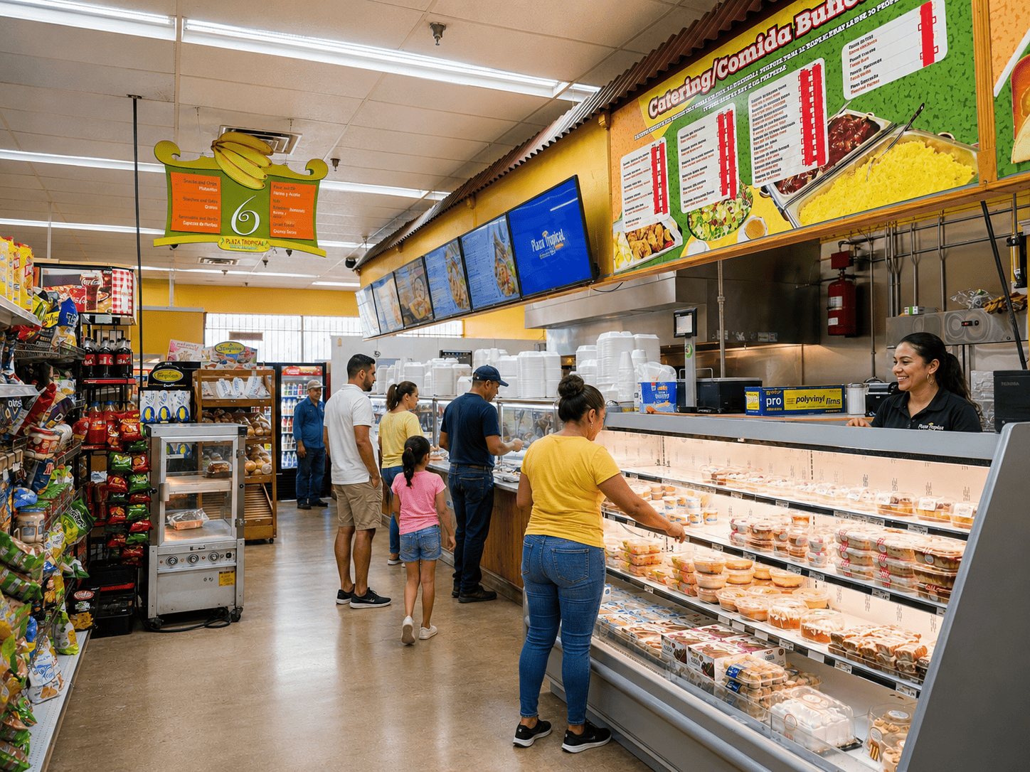 Full-service meat counter at Plaza Tropical