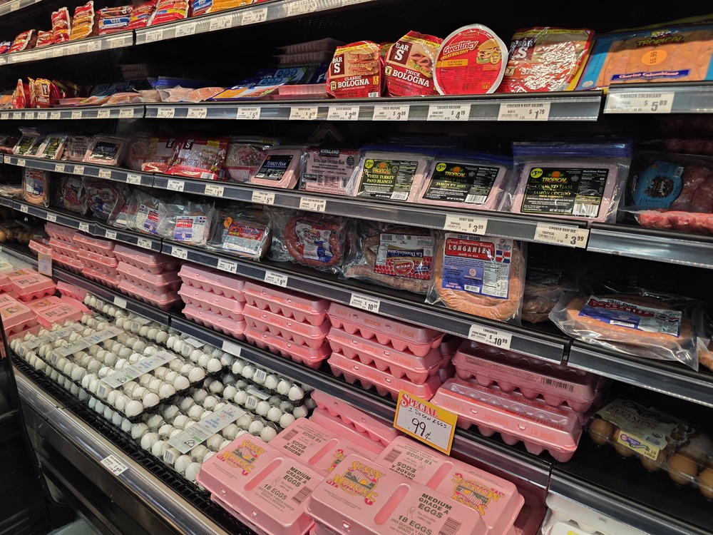 Full-service meat counter at Plaza Tropical